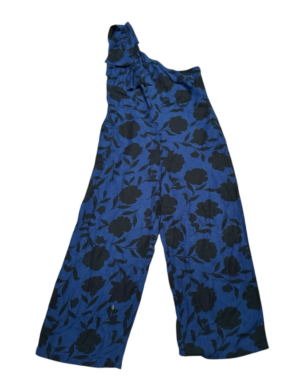 NWT Kate Spade One-Shoulder Blue & Black Floral Jumpsuit Size 16